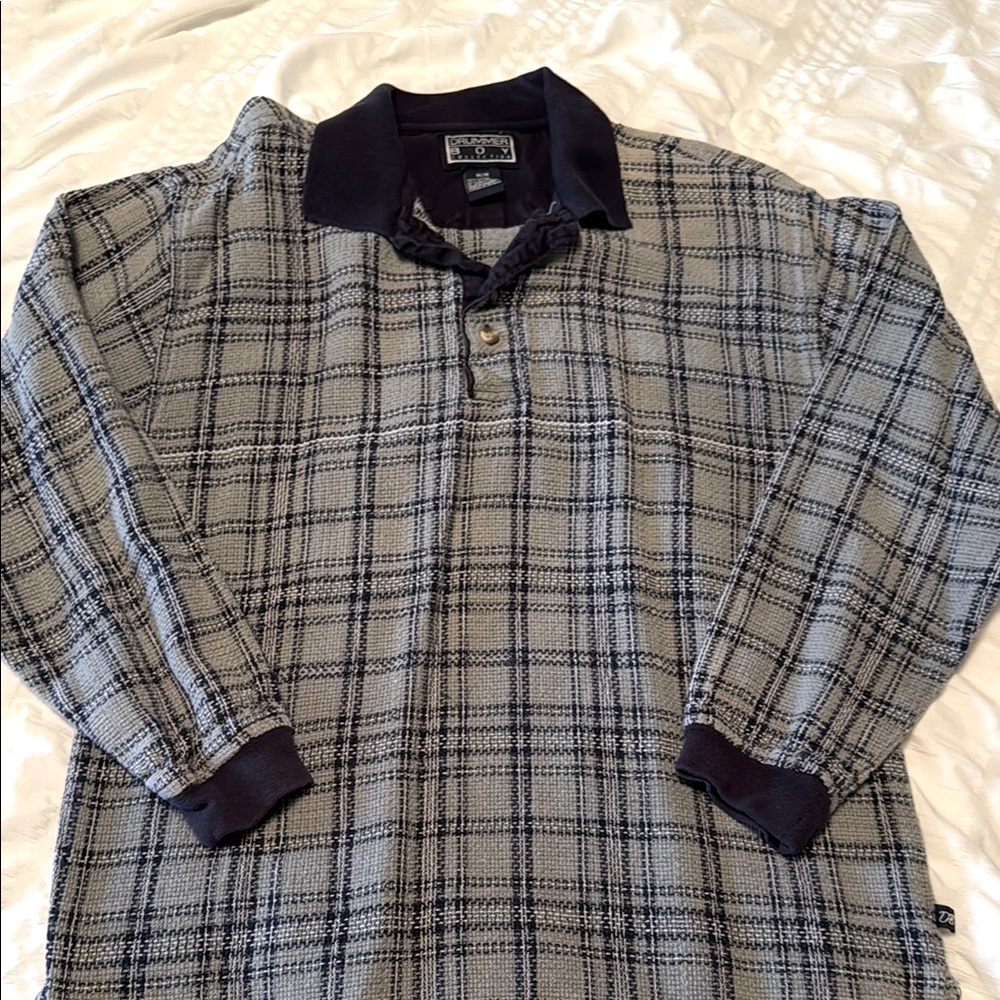 Vintage Navy Plaid Shirt
